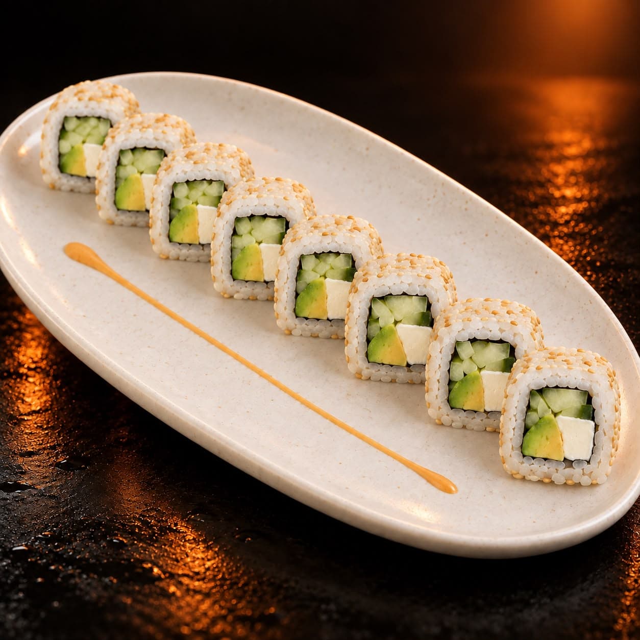 California Roll: Surimi, pepino y aguacate.